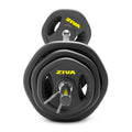 ZIVA RPU Studio Barbell Adjustable Weight Set - 6 High Grade RPU Coated Grip Plates (2 x 2.5lb, 2 x 5lb, 2 x 10lb) 1.18" D Steel Chrome Bar (55��L x 4.4lb) 2 x Spring Collars 锟�?Ships in Two Parts