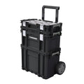 22-Inch Modular Rolling Tool Box System - 3-Piece Mobile Tool Cart with Toolbox & 12-Bin Organizer
