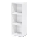 Furinno 11003WH 3 - Tier Open Shelf Bookcase, White Color - 12" W x 31.5" H x 9.3" D