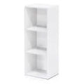 Furinno 11003WH 3 - Tier Open Shelf Bookcase, White Color - 12" W x 31.5" H x 9.3" D