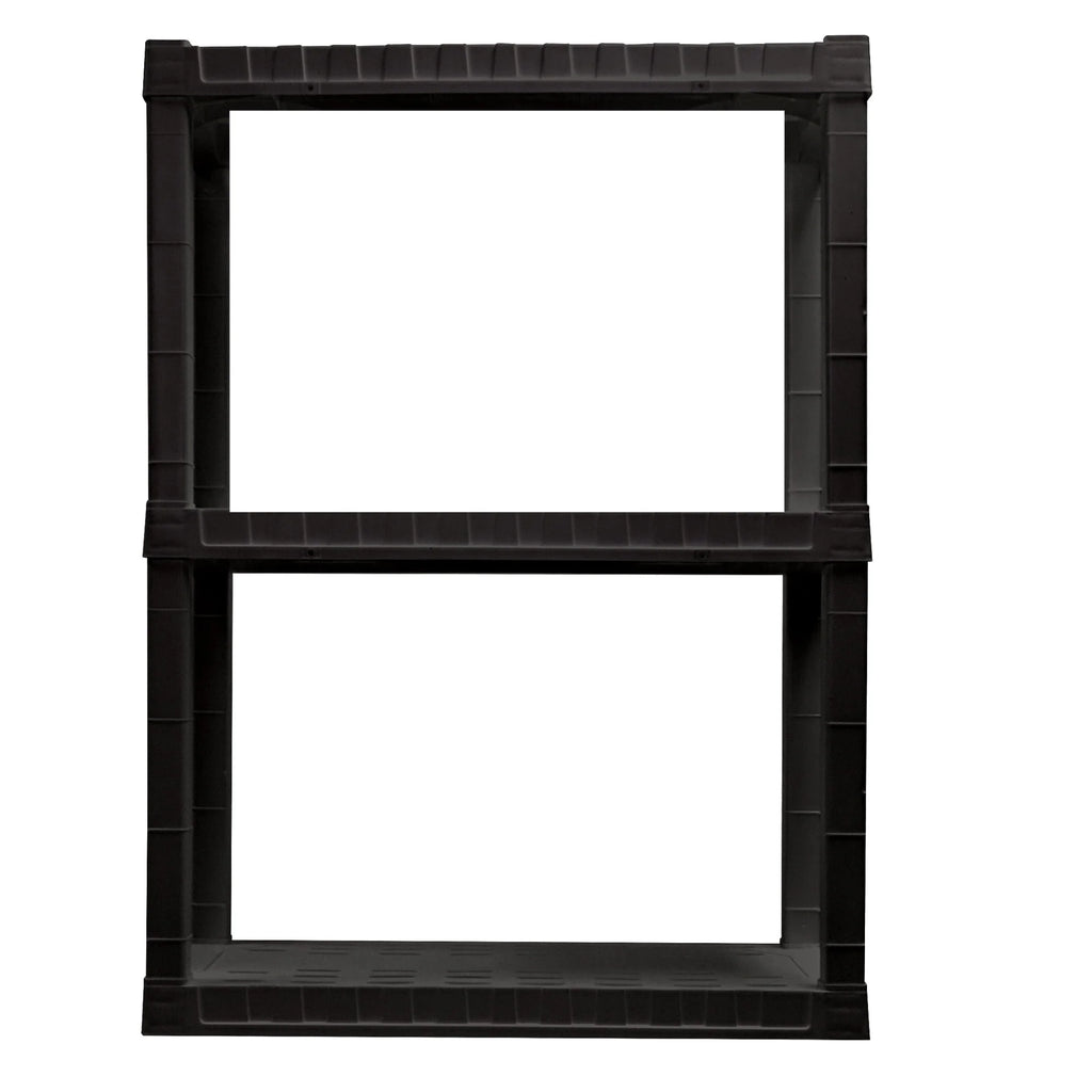 Hyper Tough 3-Tier Shelving Unit, W30 x D14 x H39" Multipurpose Garage Plastic Shelf Organizer, Black