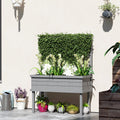 GHooa Raised Garden Bed with Trellis for Climbing Plants 41.25" W x 17.75" D x 55" H-Gray