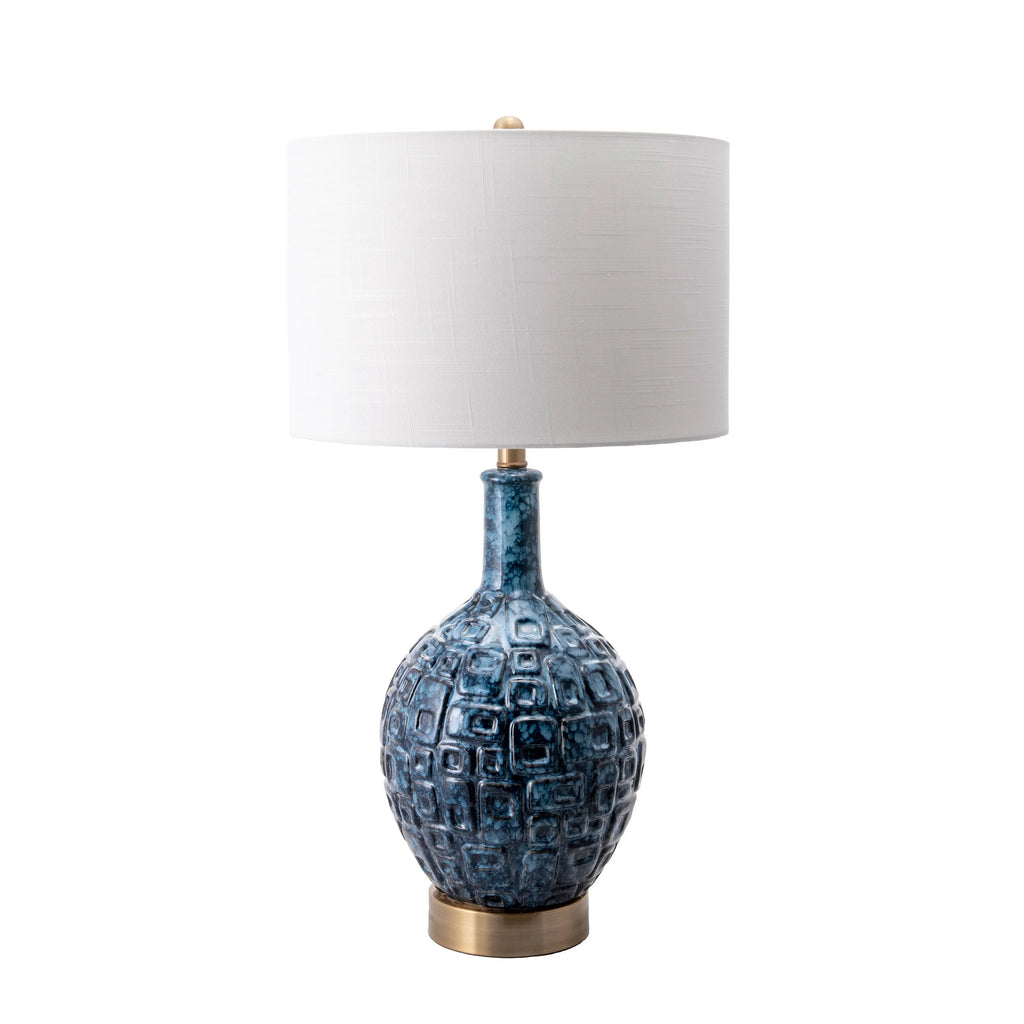 nuLOOM Tucson 28" Ceramic Table Lamp, 28" H x 15" W x 15" D, Blue