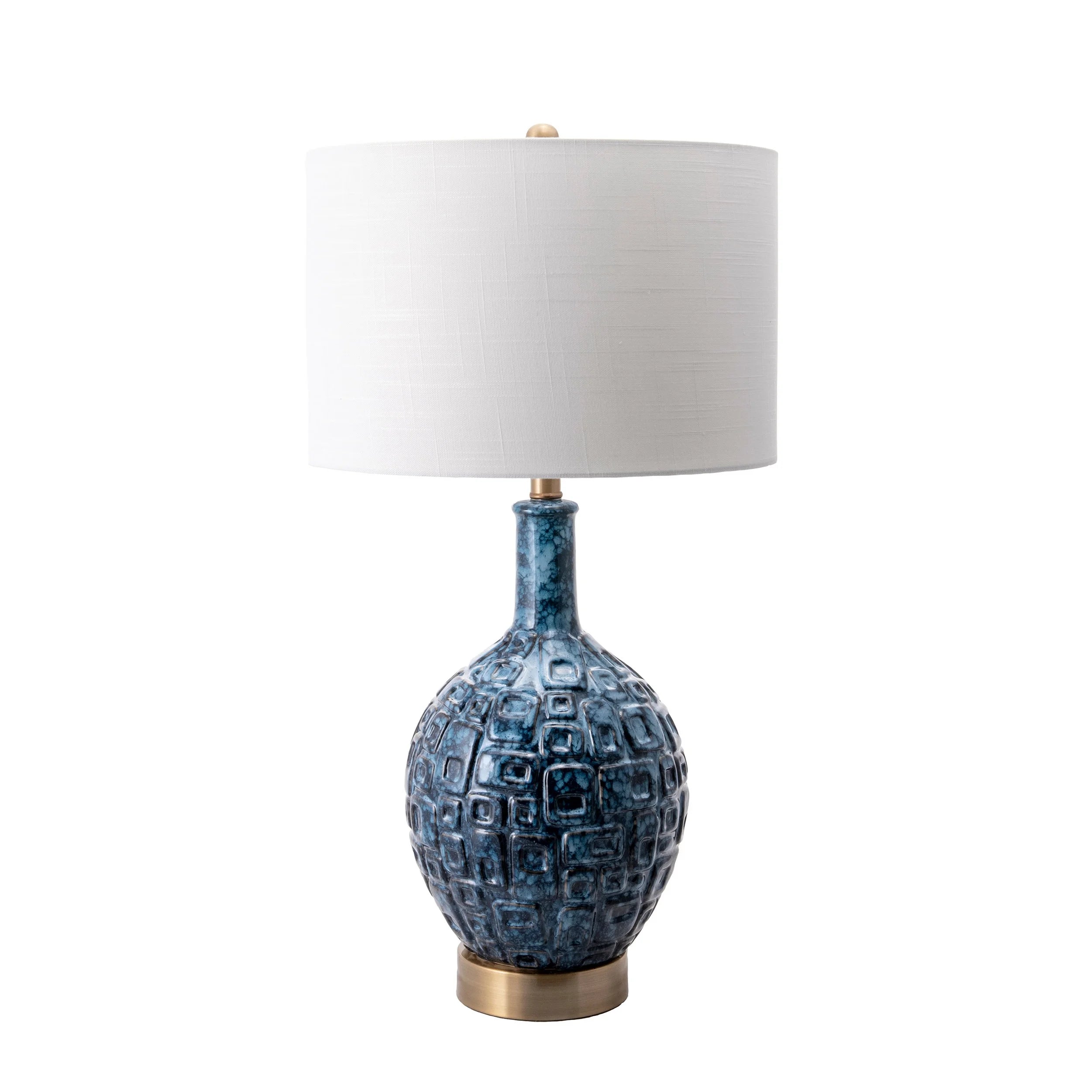 nuLOOM Tucson 28" Ceramic Table Lamp, 28" H x 15" W x 15" D, Blue