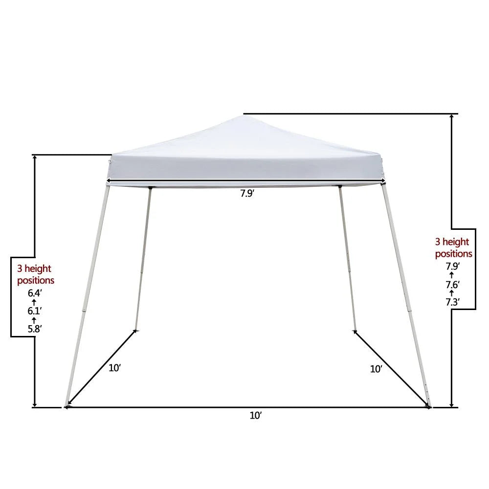 Zimtown 10ft x 10ft Base/8ft x 8ft Outdoor Pop up Tent Folding Gazebo Beach Canopy White