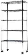 BestMassage Adjustable 30"W x 14"D x 60"H 5-Shelf Metal Freestanding Shelves, Black