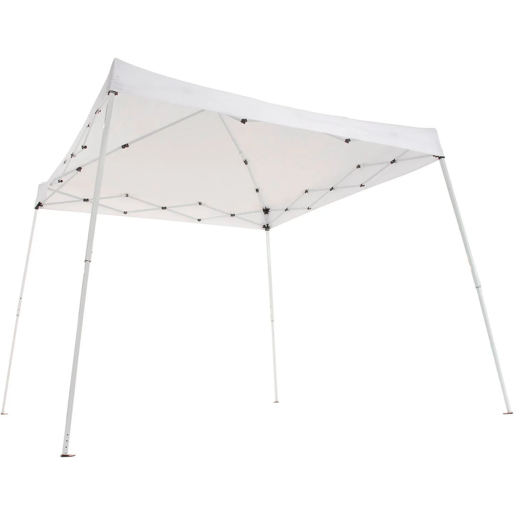Portable Pop Up Canopy, Slant Leg, 10'L X 10'W X 8' 11"H, White