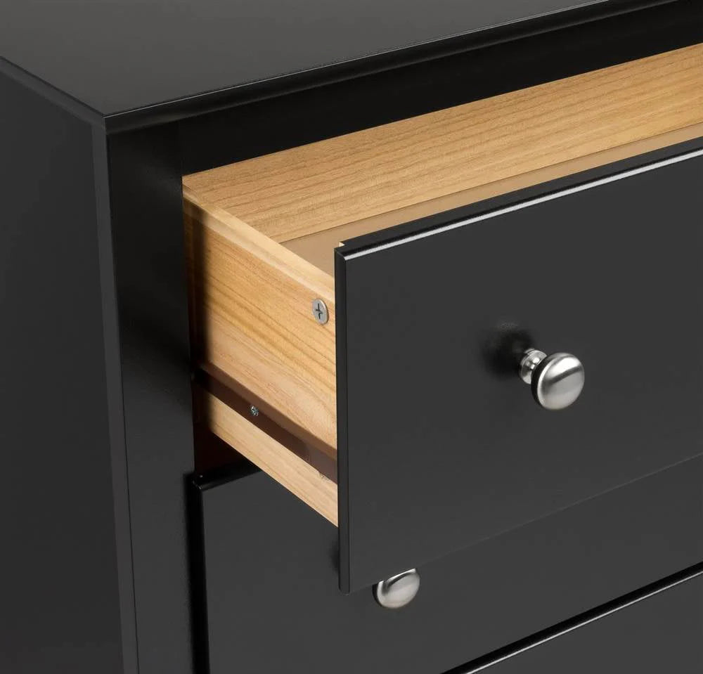 Prepac Sonoma 6 Drawer Wooden Double Dresser, 16" x 59" x 29", Black