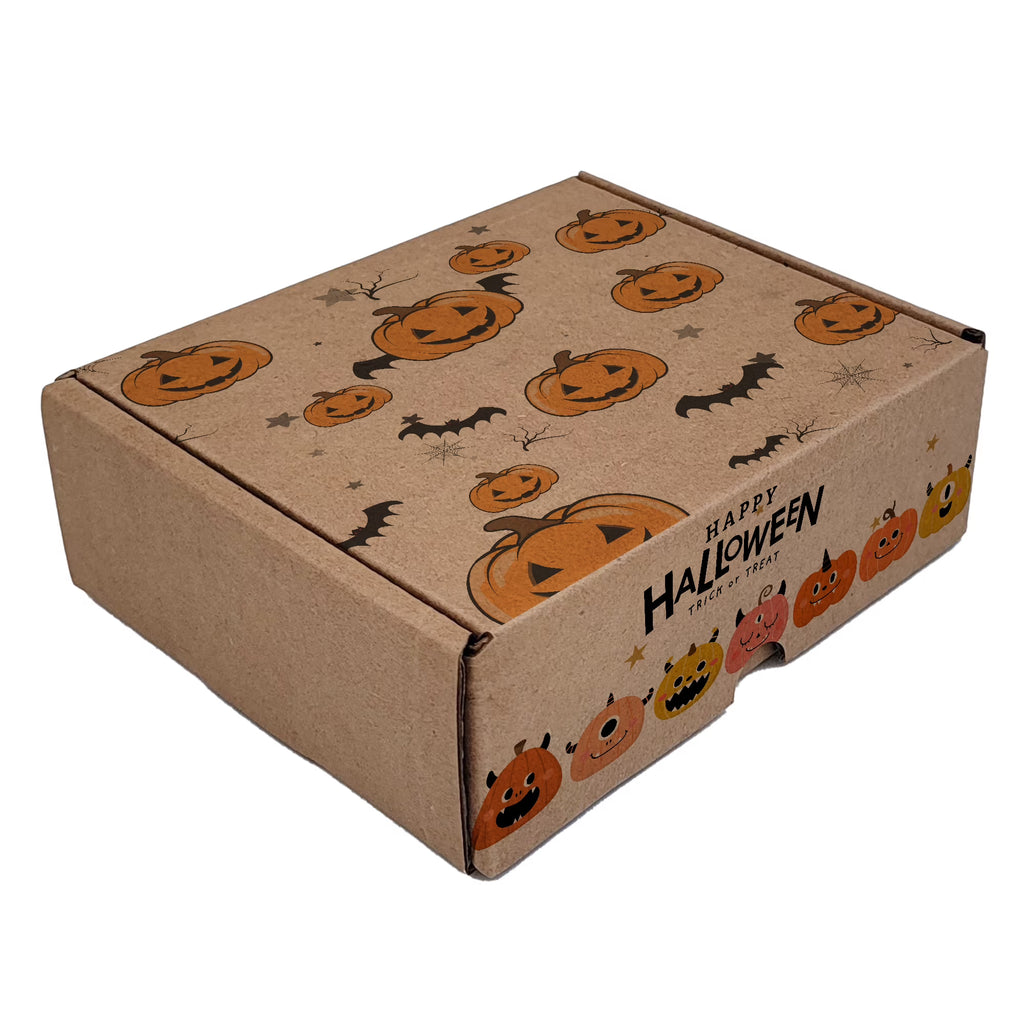 Ucanpack Pumpkin Halloween Mailer Box Festive Kraft Print Gift Boxes, 6 x 6 x 2" - 50 Pcs