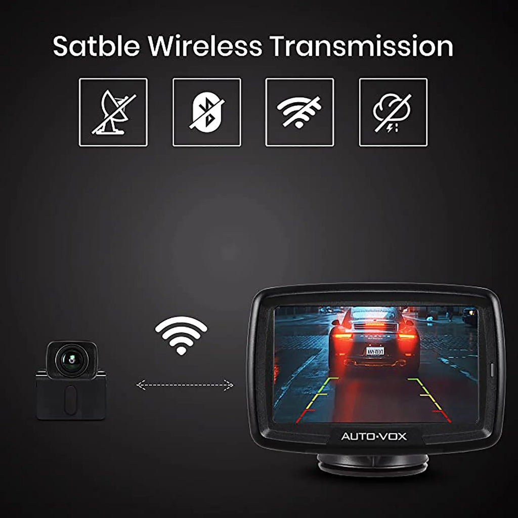 Auto-Vox Wireless Backup Digital Wireless Reverse Camera for Trailer, Black, 4.50 x 0.50 x 3.40 in
