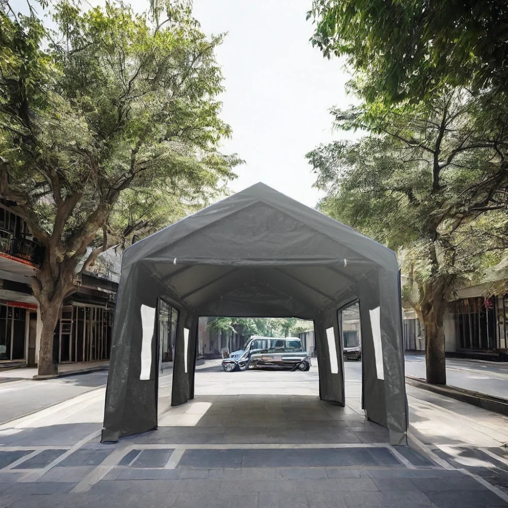 Seizeen 154.30 x 115.40 x 100.80 inches White Carport