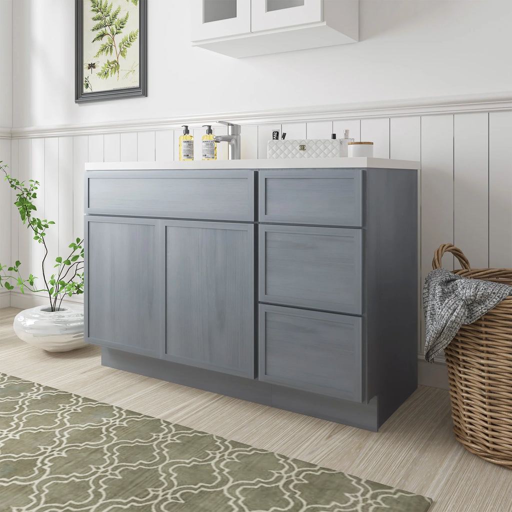 45 in. W x 21 in. D x 32.5 in. H Bath Vanity Cabinet without Top in Gray