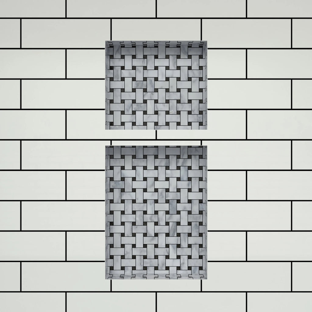 Tile Redi RND1614S-20 Redi Niche 16" x 34" x 4" Double Recessed Shelf Gray