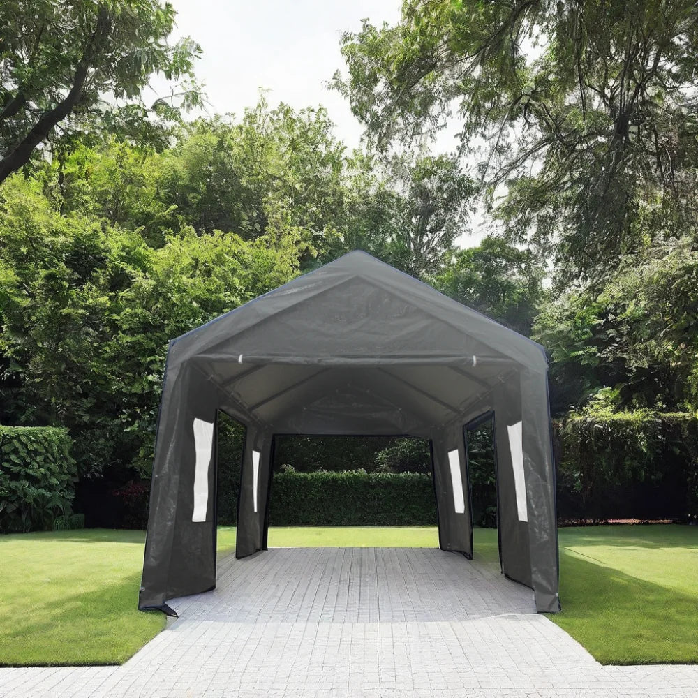Seizeen 154.30 x 115.40 x 100.80 inches White Carport