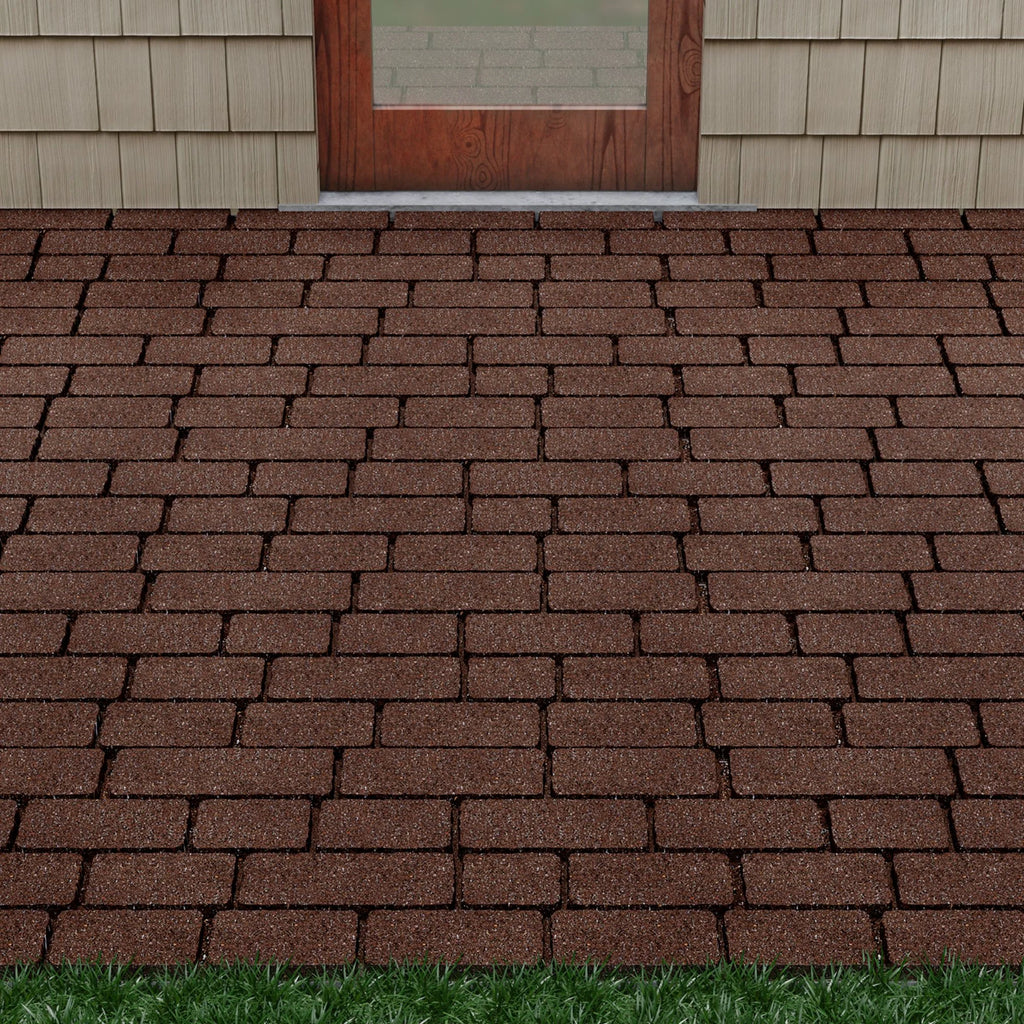 GroundSmart 24" x 12" x 5/8" Black Interlocking Dual-Sided Rubber Paver, 9 Pack