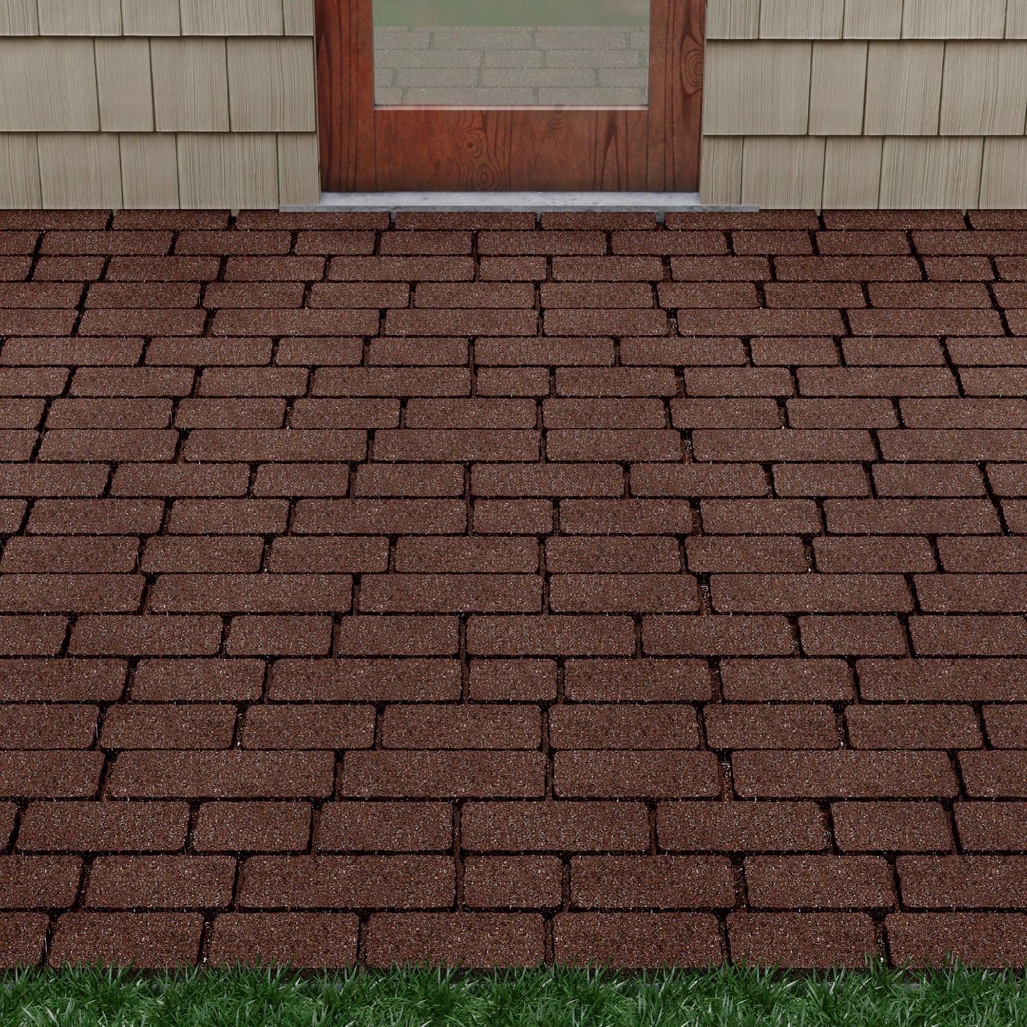 GroundSmart 24" x 12" x 5/8" Black Interlocking Dual-Sided Rubber Paver, 9 Pack