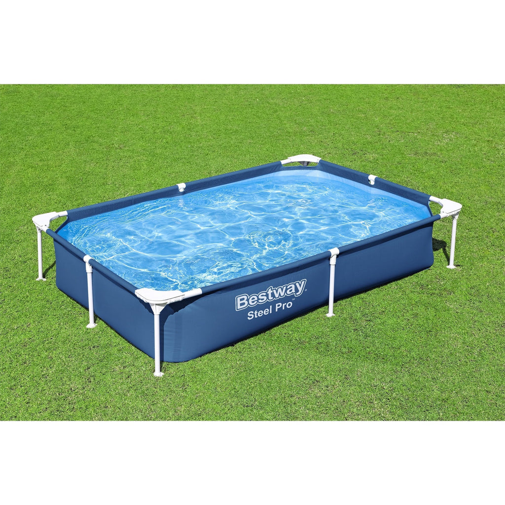 Bestway Steel Pro 87" x 59" x 17" Rectangular Above Ground Swimming Pool