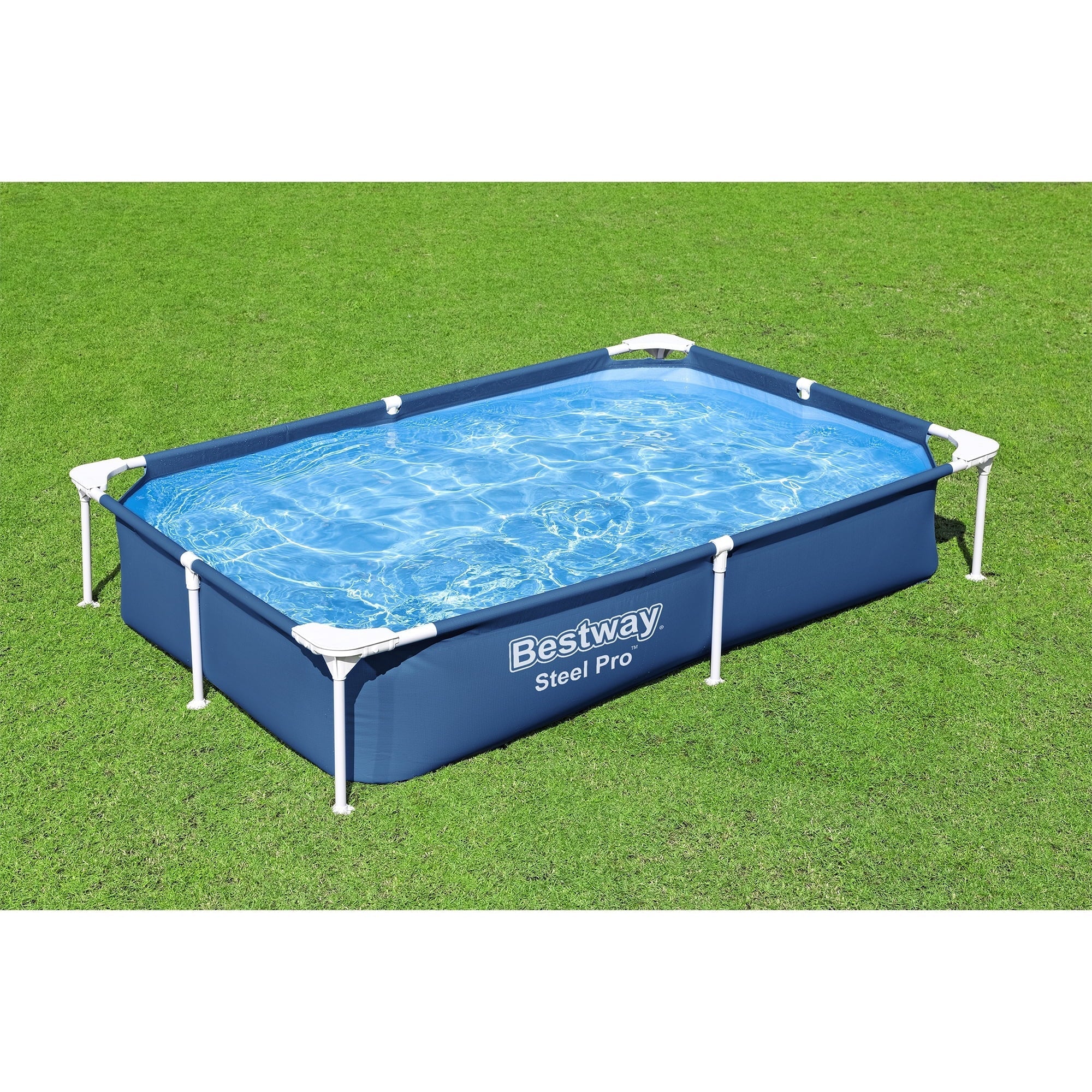 Bestway Steel Pro 87" x 59" x 17" Rectangular Above Ground Swimming Pool