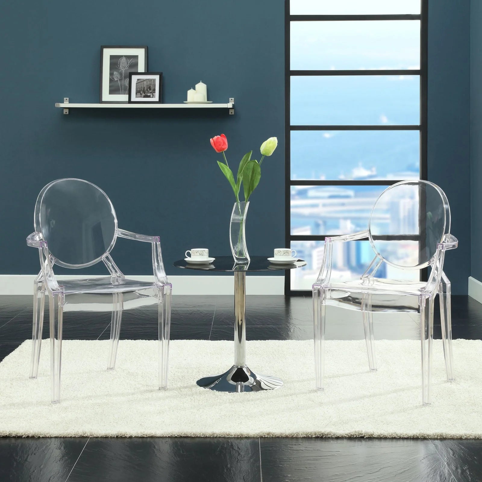 Modway Casper Miniature Chair in Clear, 3.5"l x 3.5"w x 6.5"h"
