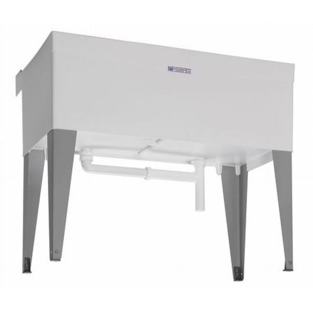 Utilatwin 19-Gallon Floor-Mount Double Bowl Laundry/Utility Tub, 34 X 40 X 24 In., White