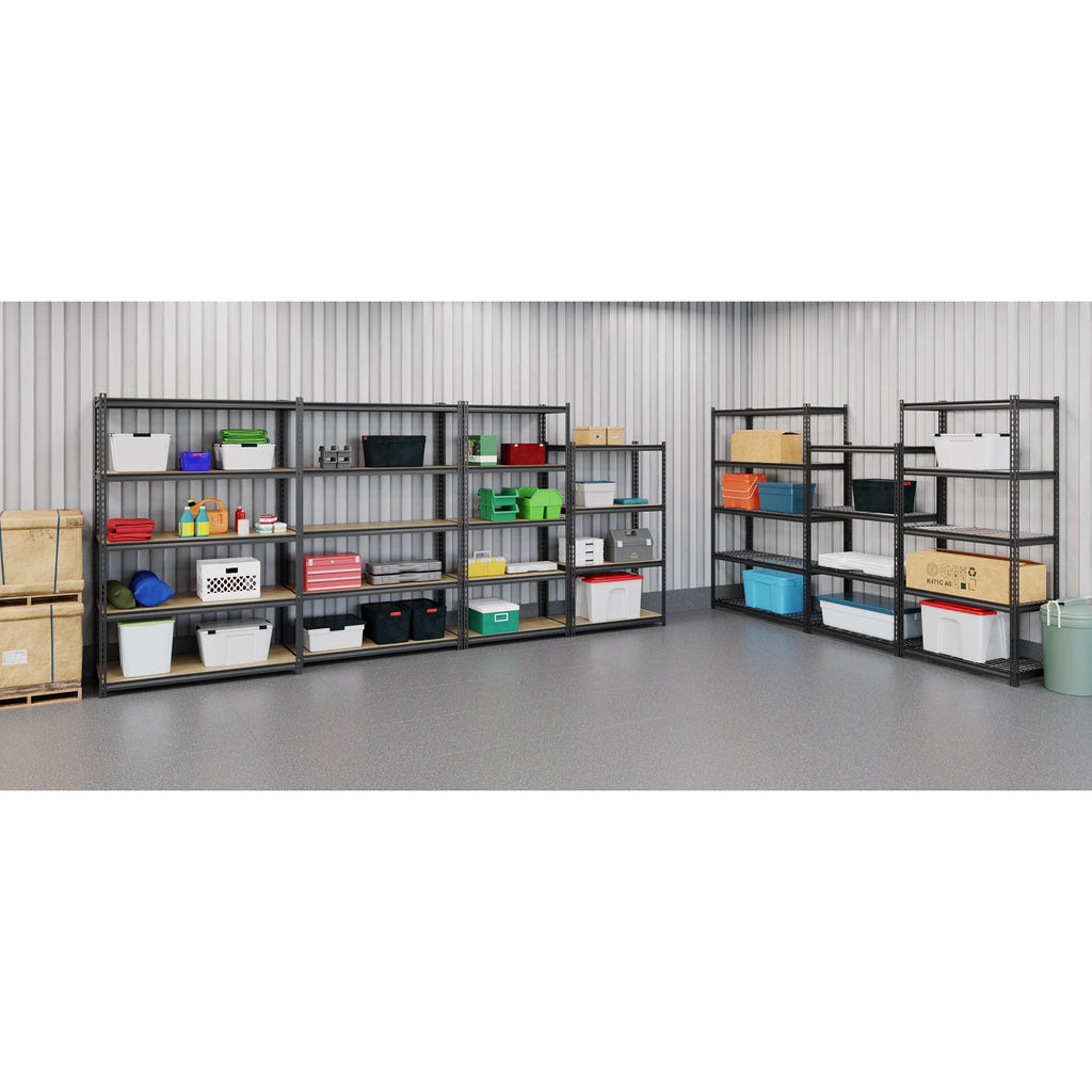 Iron Horse 2300 Riveted Steel Shelving 4-Shelf Unit, 18D x 36W x 60H, Black