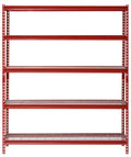 Muscle Rack Red 60"W x 24"D x 72"H 5-Shelf Steel Shelf Unit