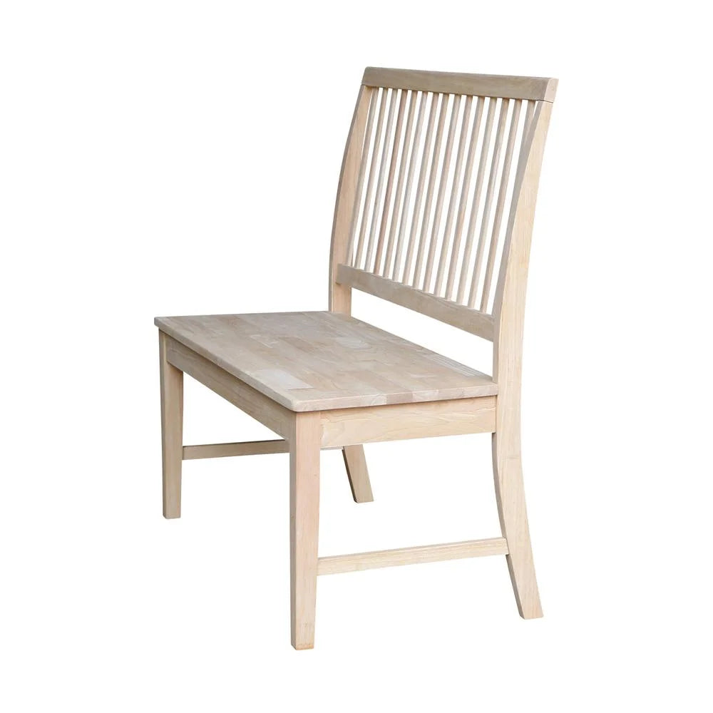 Double X-Back Bench With Arms and Shelf