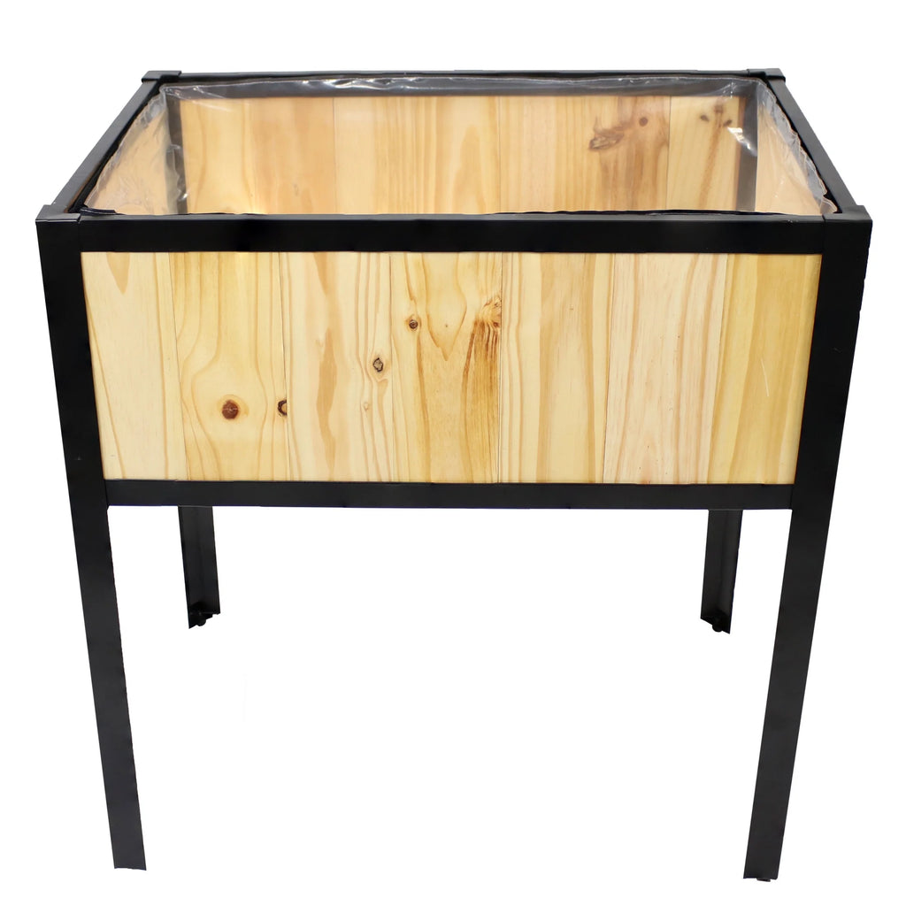 Sunnydaze 29.25" x 20" x 30.75" Gray Acacia Wood Rectangular Raised Garden Bed with Legs